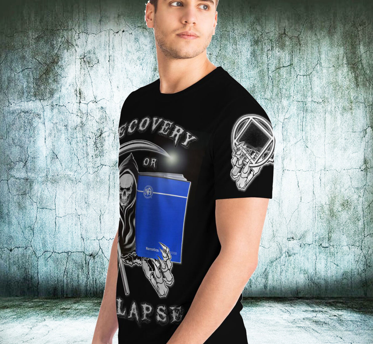 Recovery Or Relapse Reaper AOP T-shirts