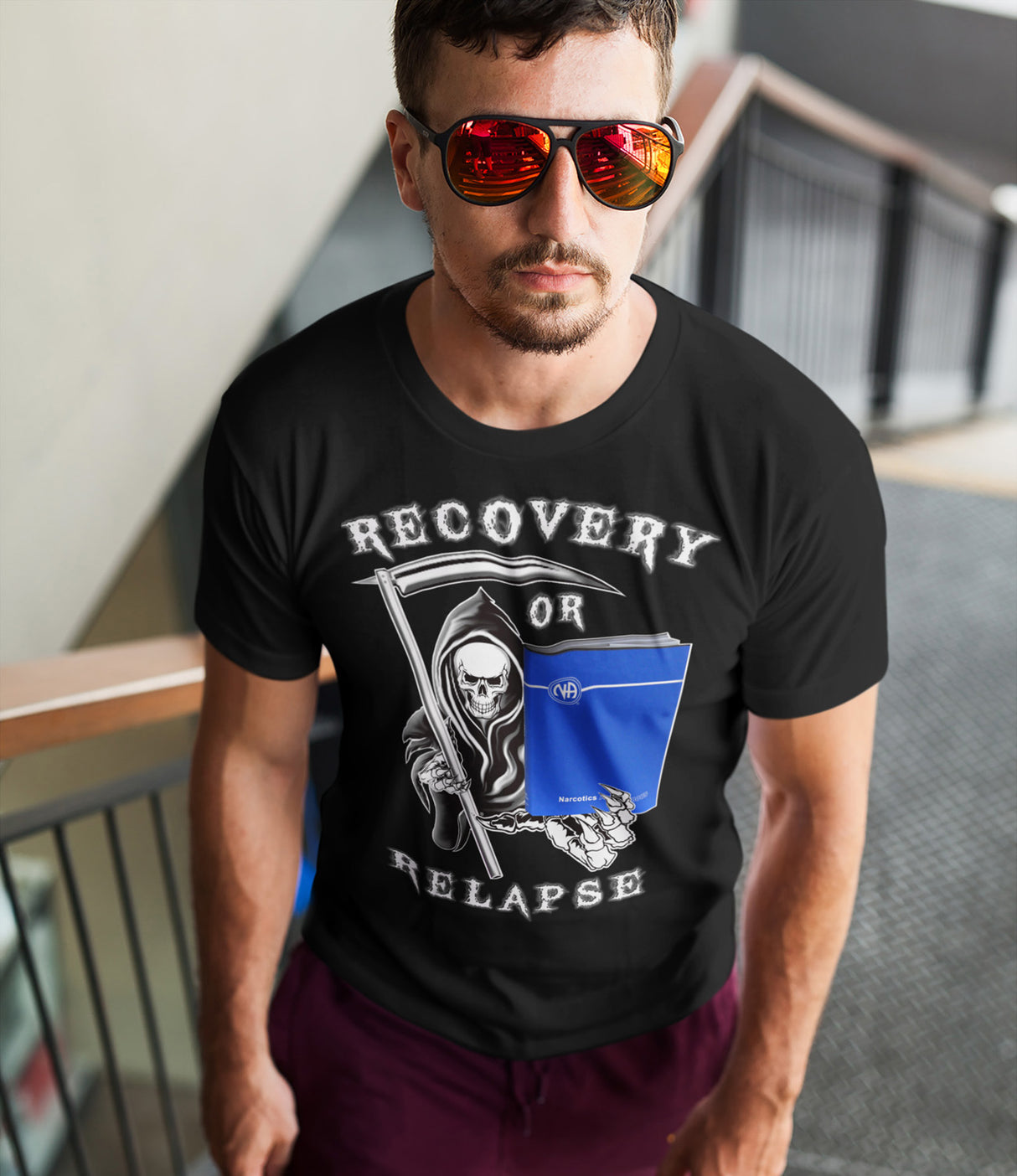 Recovery Or Relapse Reaper  dtg Tee