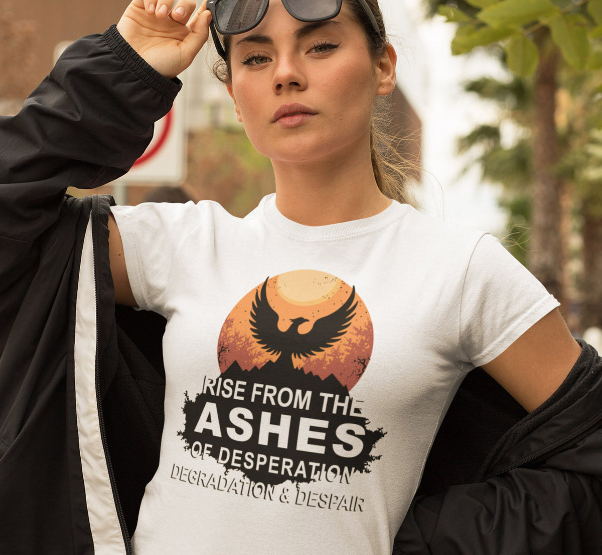 ldTs- Rise Above V.1 Women's DTG Tee