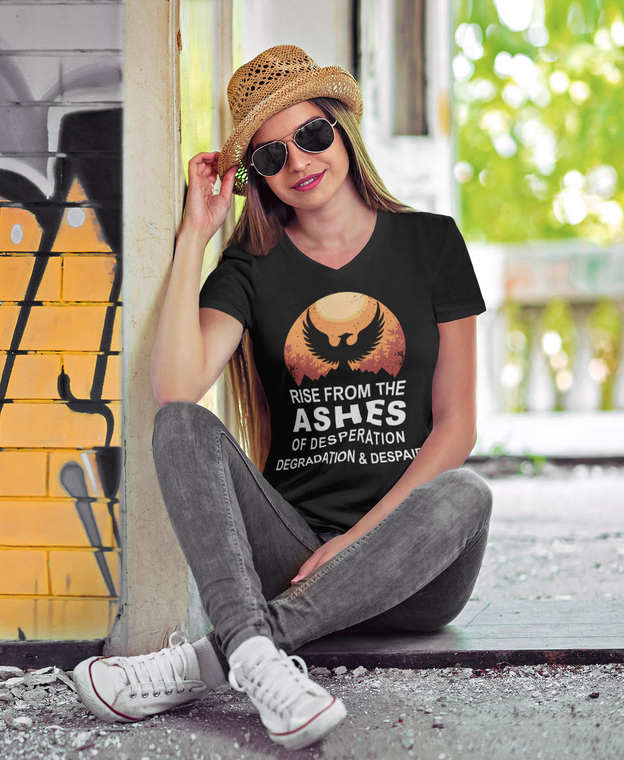 Rise Above V.1 dtg V-Neck Tee