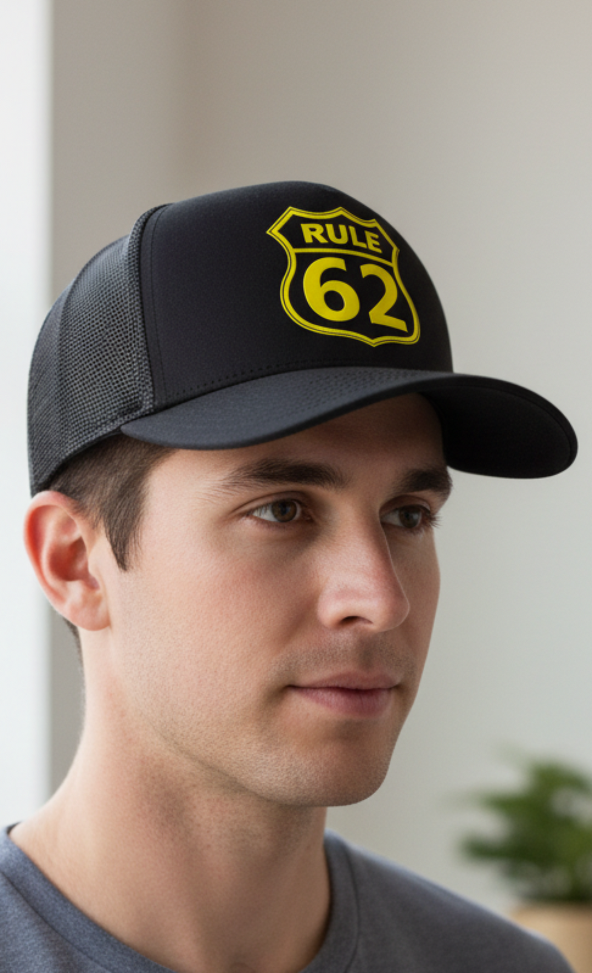 Trucker Cap - Rule 62 Black & Yellow