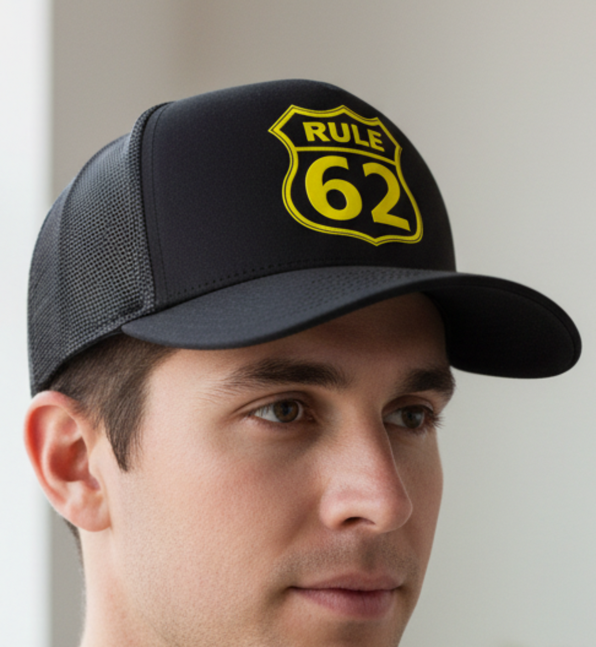 Trucker Cap - Rule 62 Black & Yellow
