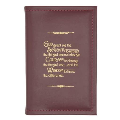 Cover-AA Small Single Book Cover for Mini Big Book or 12n12 or 24 Hours a Day-Hdbk with Serenity Prayer