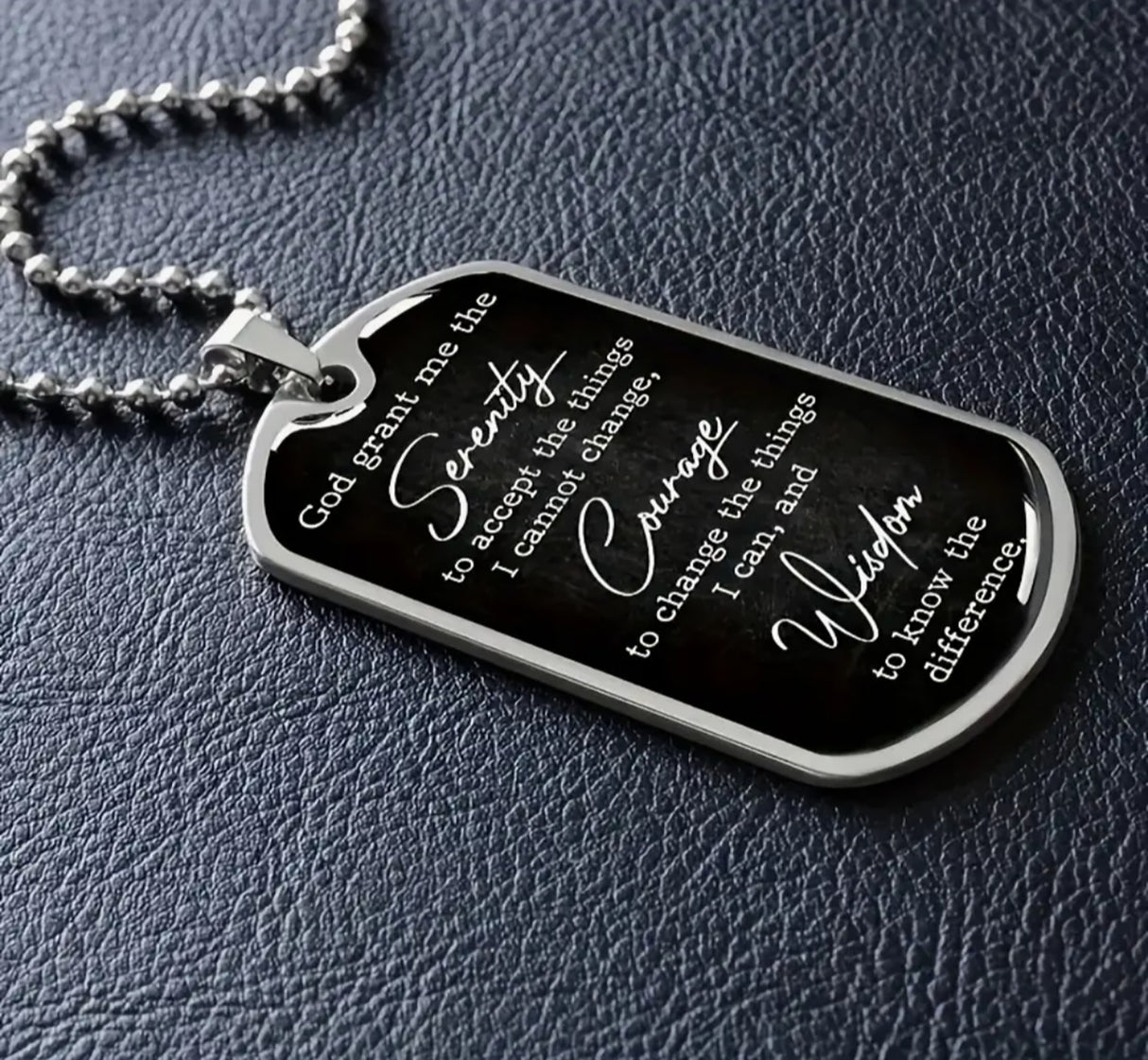 mkt- Serenity Prayer Steel Pendant With Box