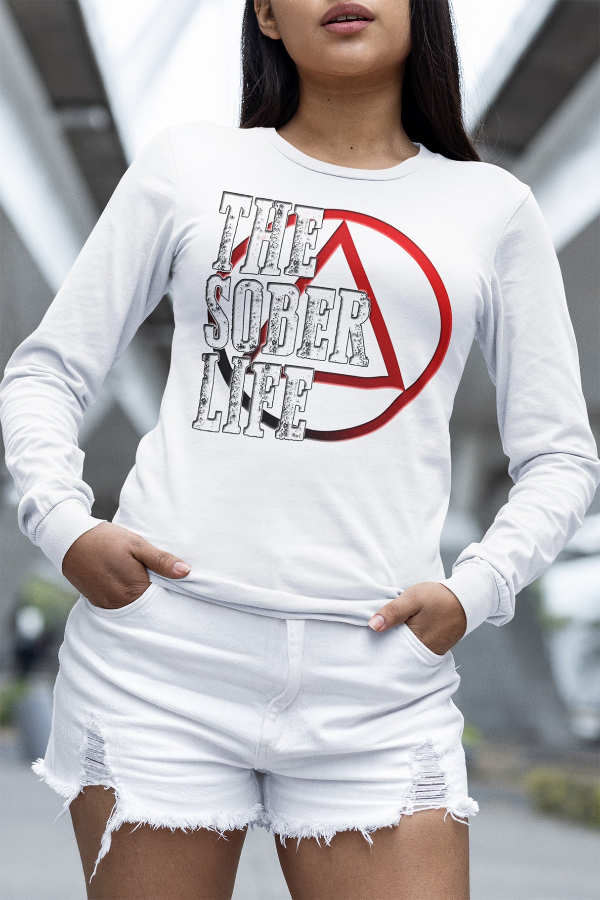 AA- The Sober Life Long Sleeve dtg Tee