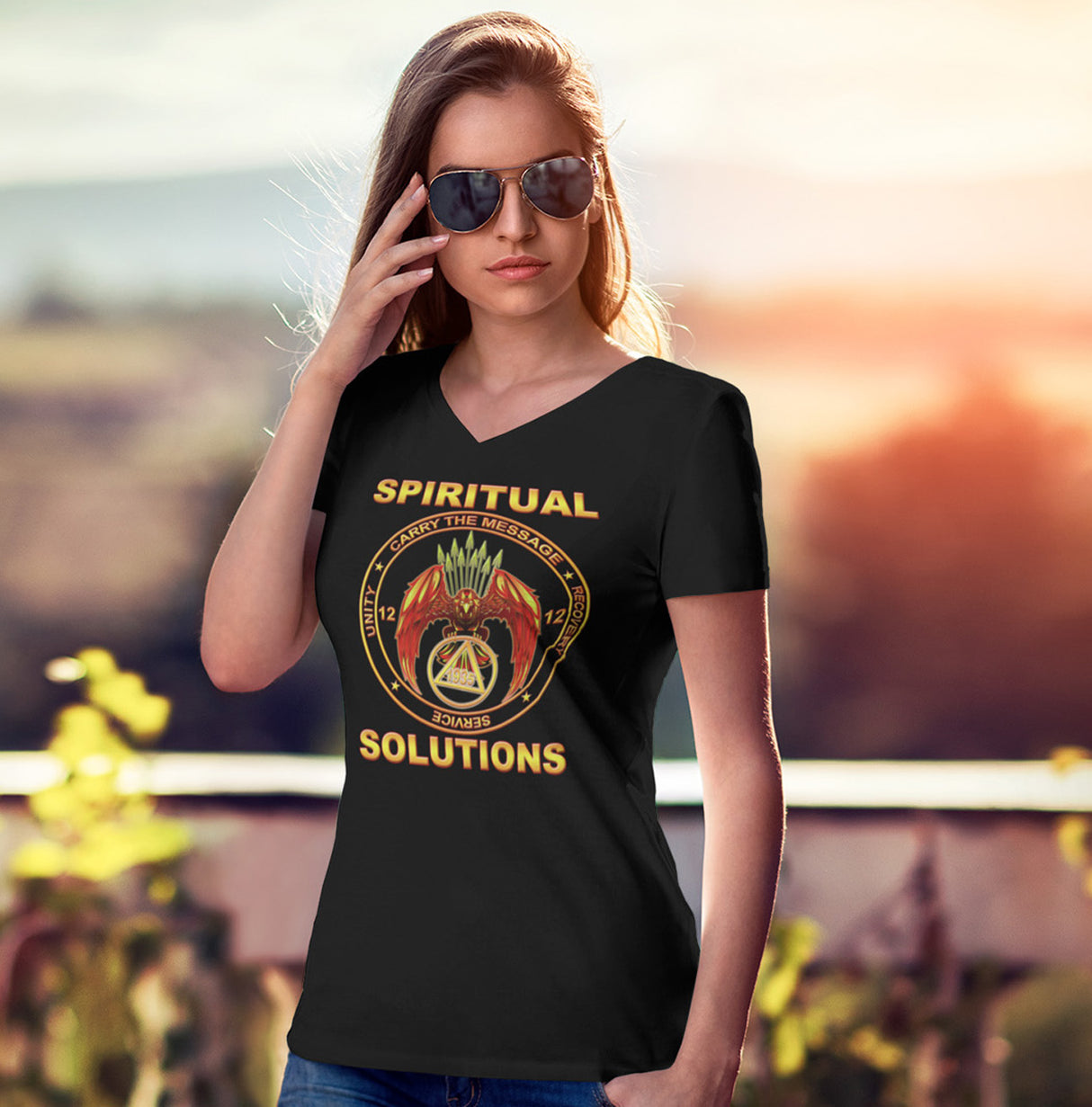 Spiritual Solution V.2 AA V-Neck Tee