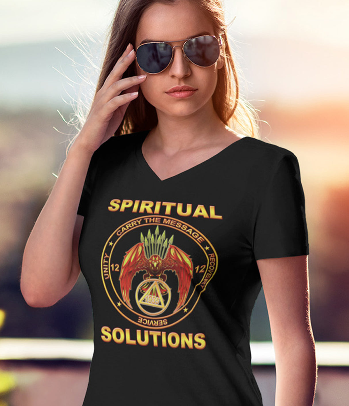 Spiritual Solution V.2 AA V-Neck Tee
