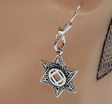 Silver Star Of David Earrings