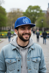 Ball Cap Blue Striped NA Symbol Snapback