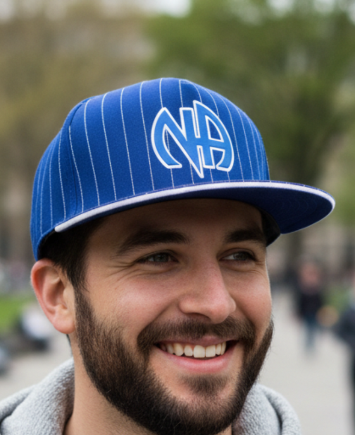 Ball Cap Blue Striped NA Symbol Snapback