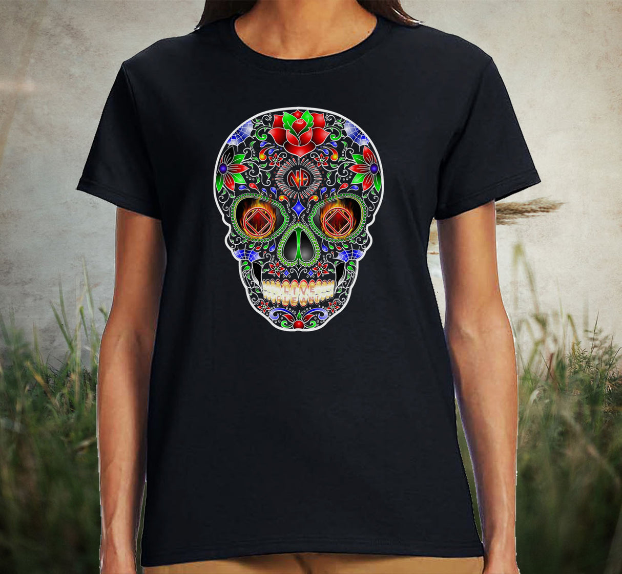 Inverted Sugar Skull Women's DTG Tee