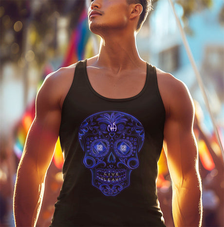 Sugar Skull In Blue NA dtg Tank Top