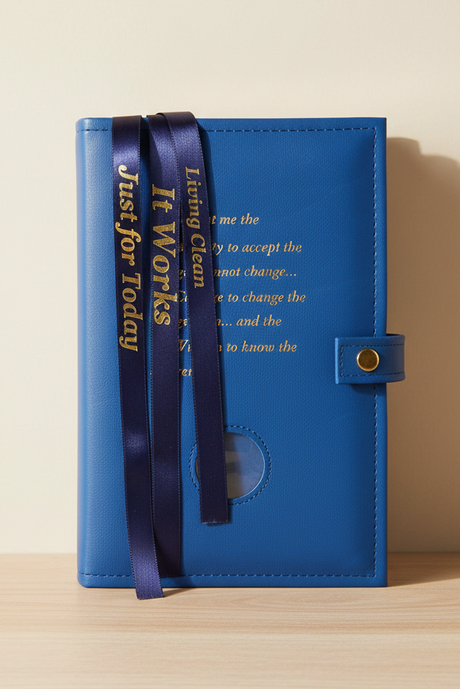 Cover-NA Triple Book Cover with Serenity Prayer and Coin Holder