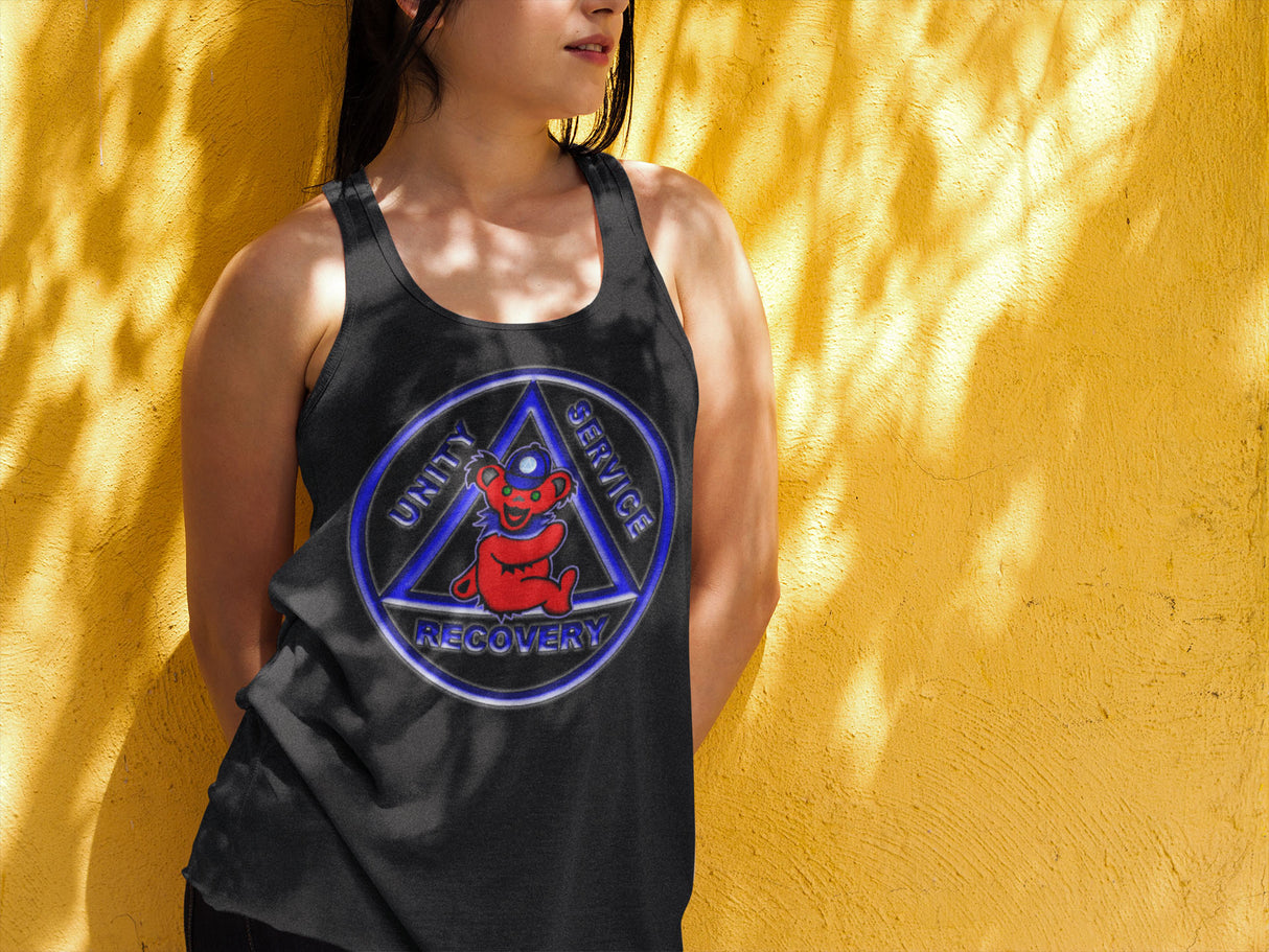 Teddy On AA Symbol AA Racerback Tank