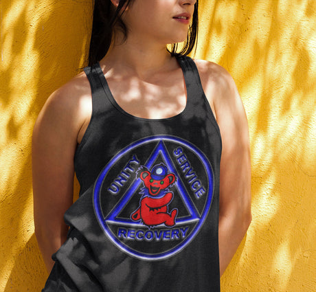 Teddy On AA Symbol AA Racerback Tank