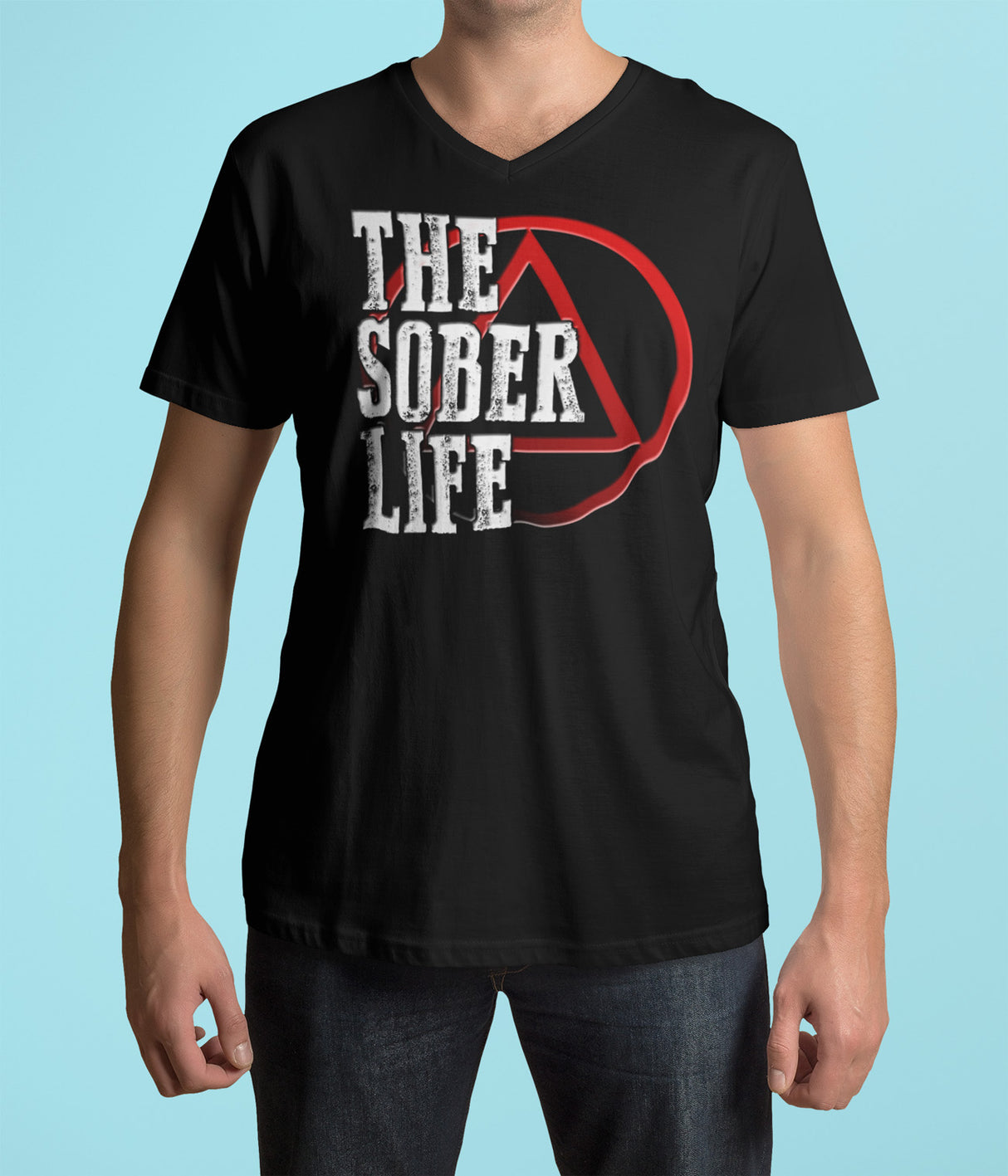 The Sober Life AA V-Neck Tee