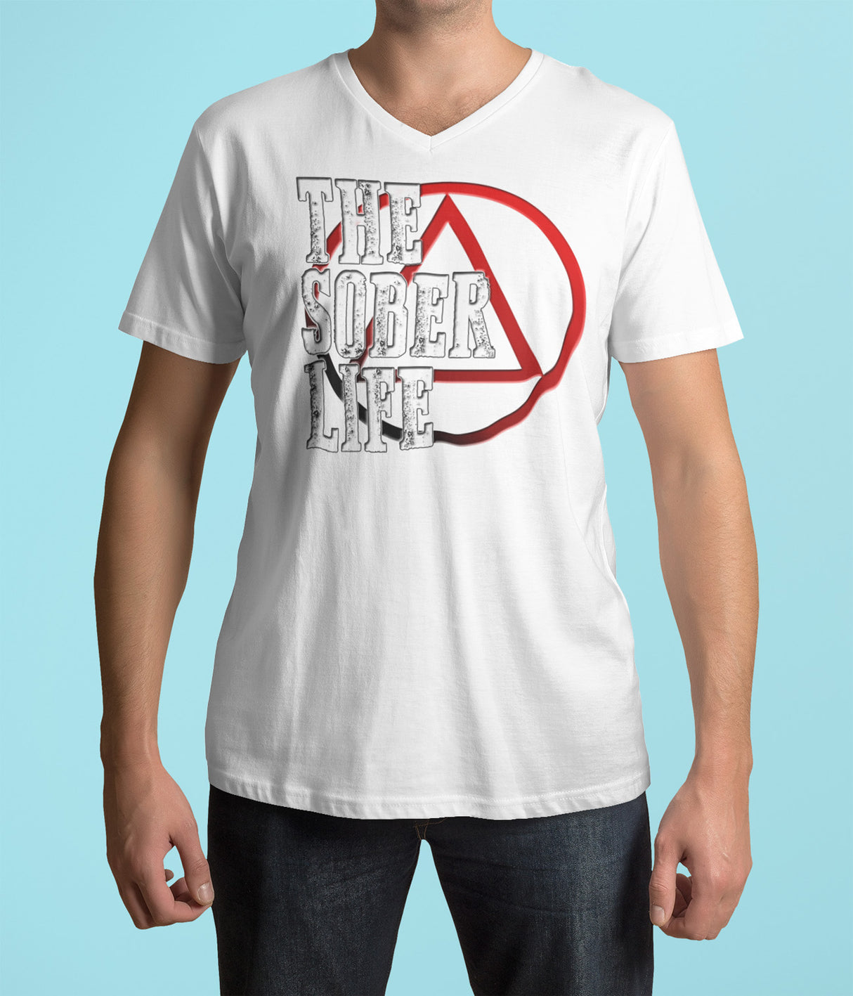 The Sober Life AA V-Neck Tee