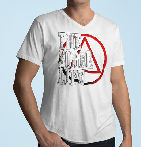 The Sober Life AA V-Neck Tee