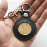 mhkt- Leather Medallion Holder Key Fob