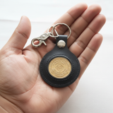 mhkt- Leather Medallion Holder Key Fob