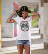 Unloaded Messenger dtg V-Neck Tee