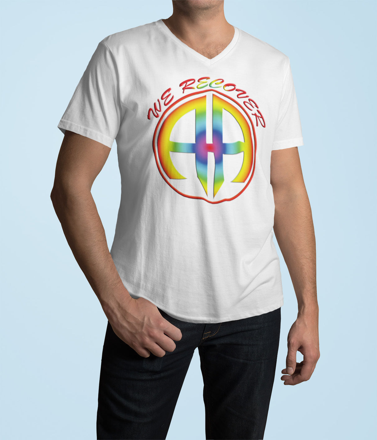 We Recover Rainbow AA V-Neck Tee