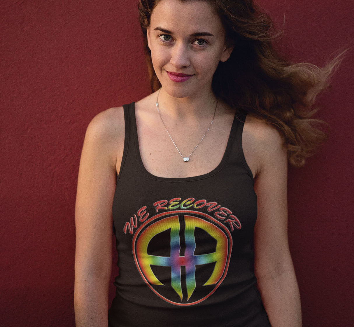 We Recover Rainbow AA Racerback Tank