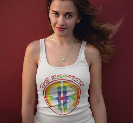 We Recover Rainbow AA Racerback Tank