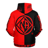 Black & Red Double Symbol AOP Hoodie