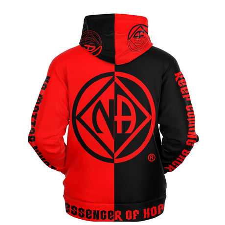 Black & Red Double Symbol AOP Hoodie