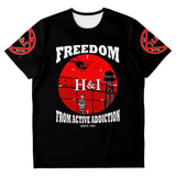 Freedom From Addiction AOP T-shirts
