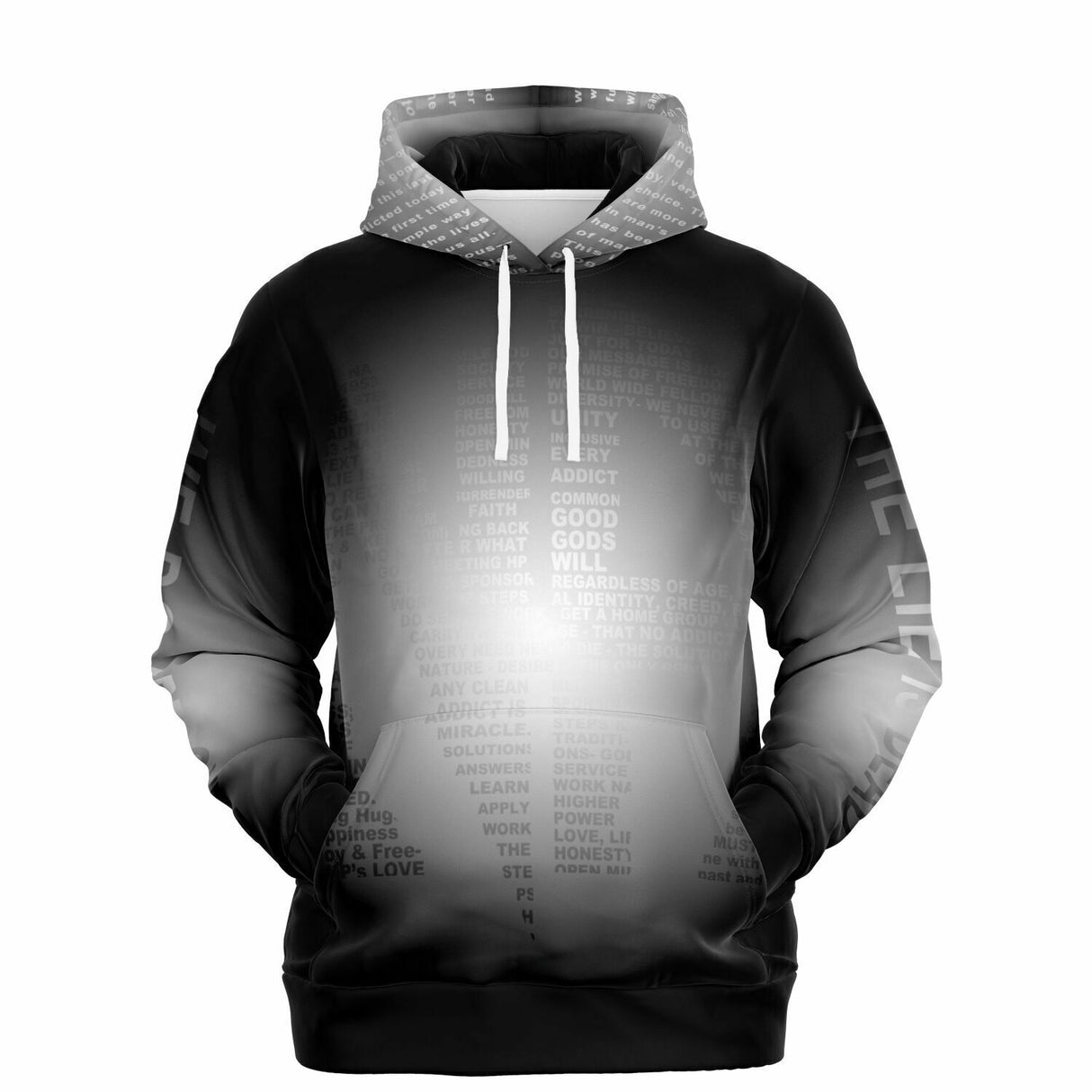 Black & White Message AOP Hoodie