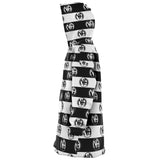 Black Striped Symbol Snug Hoodie - AOP