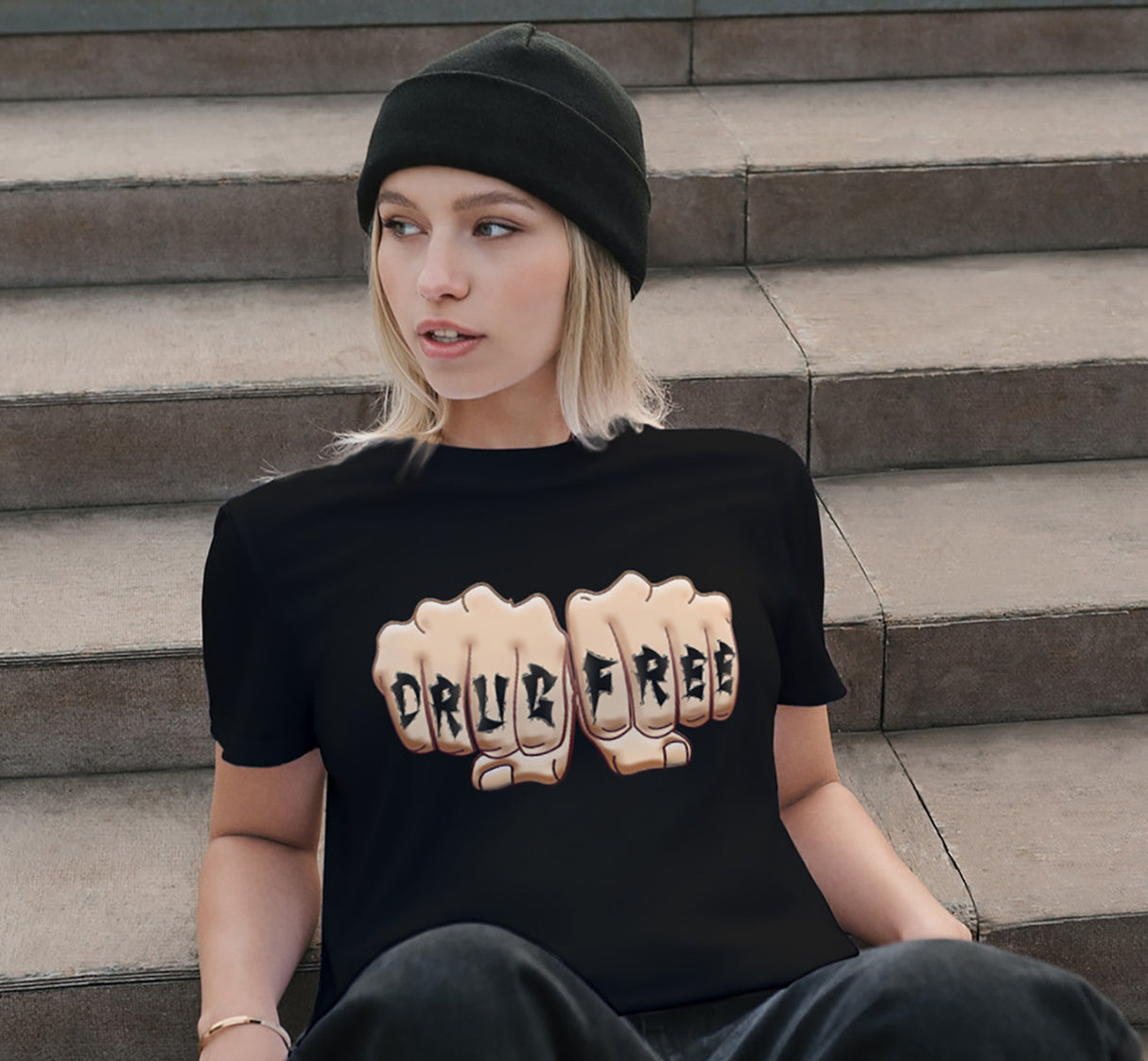 ldTs- Drug Free Fist Women's Tee