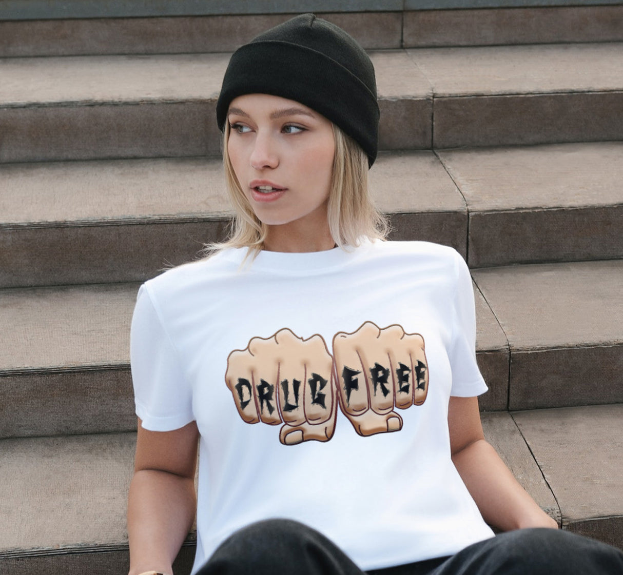 ldTs- Drug Free Fist Women's Tee