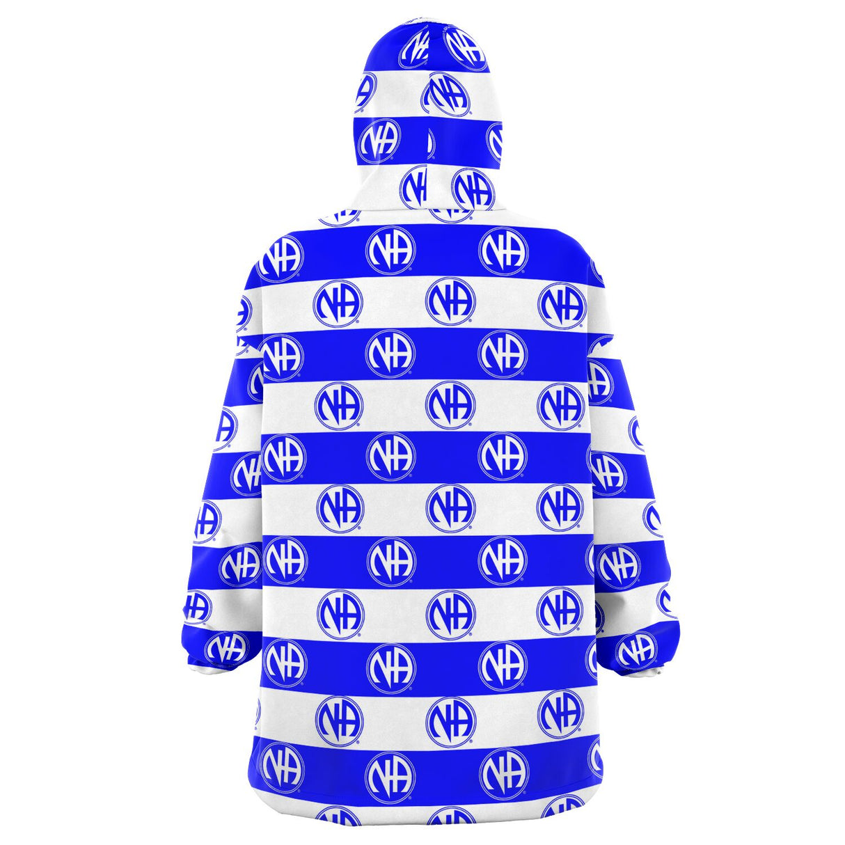 Blue Striped Symbol Snug Hoodie - AOP