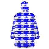 Blue Striped Symbol Snug Hoodie - AOP