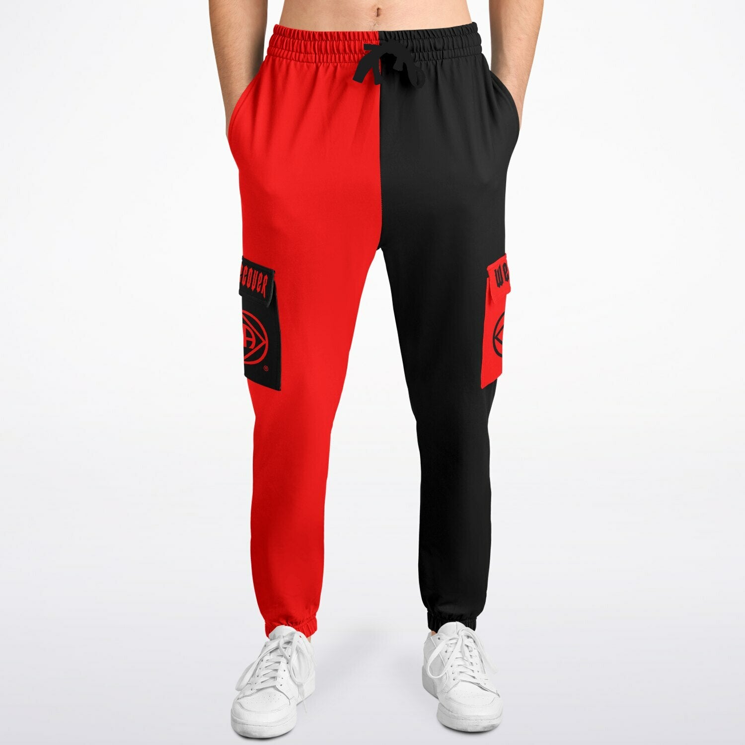 Black Red Double Symbol AOP Sweat Pants