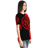 Black & Red Double Symbol AOP T-shirts