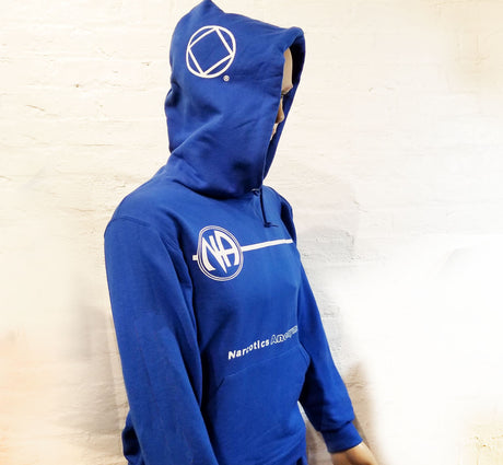 NA BASIC TEXT BLUE HOODIE