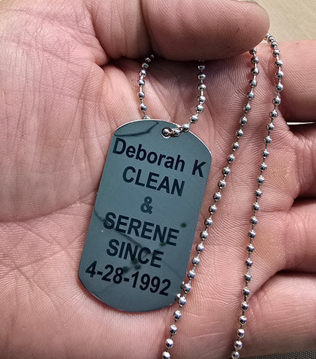 Clean Date Dog Tag Key Chain