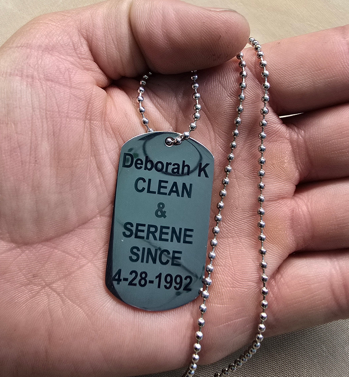 Clean Date Dog Tag Key Chain