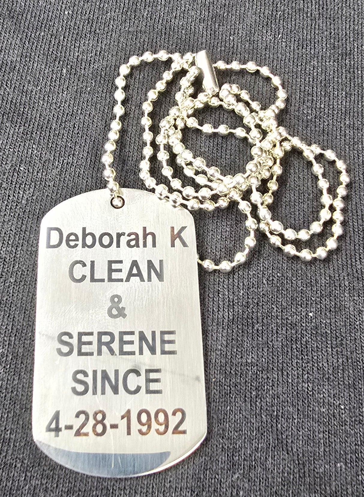 Clean Date Dog Tag Key Chain