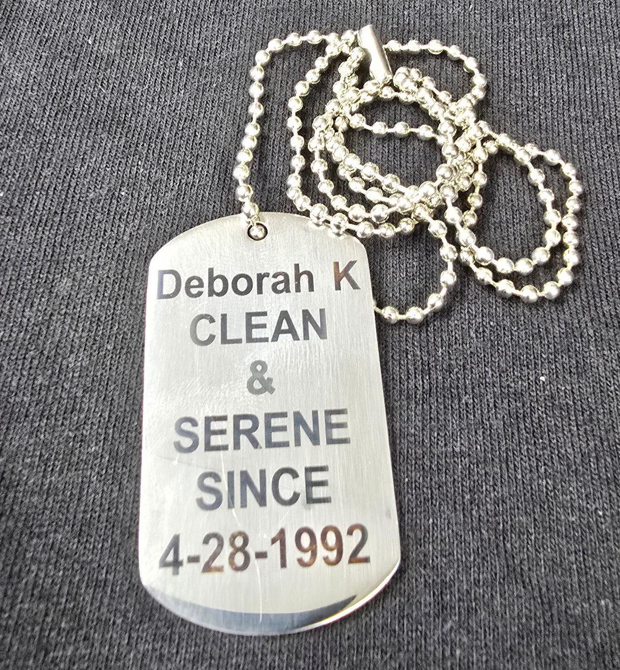 Clean Date Dog Tag Key Chain