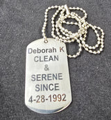 Clean Date Dog Tag Key Chain