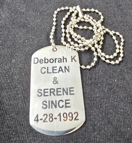 Clean Date Dog Tag Pendant & Chain