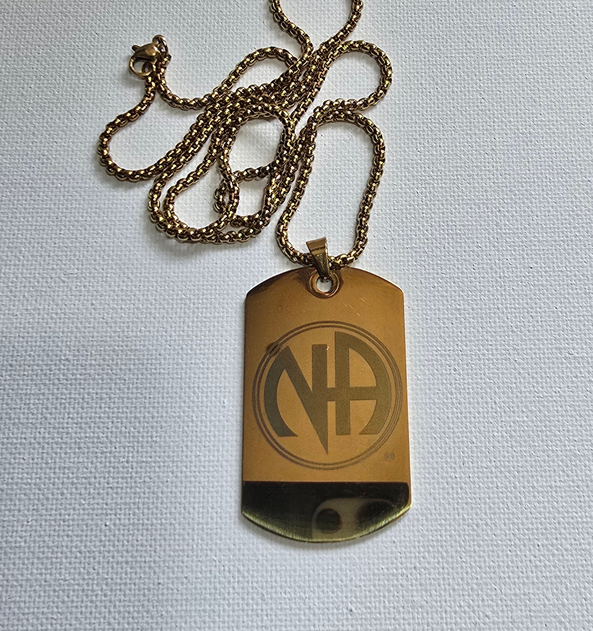 Clean Date Dog Tag Pendant & Chain