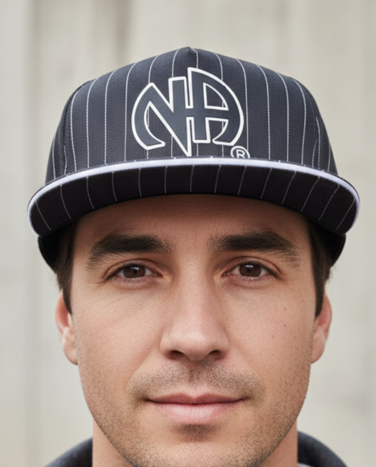 Ball Cap Gray Striped NA Symbol Snapback
