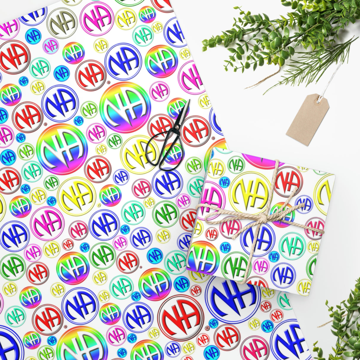 NA Symbol Burst Wrapping Paper