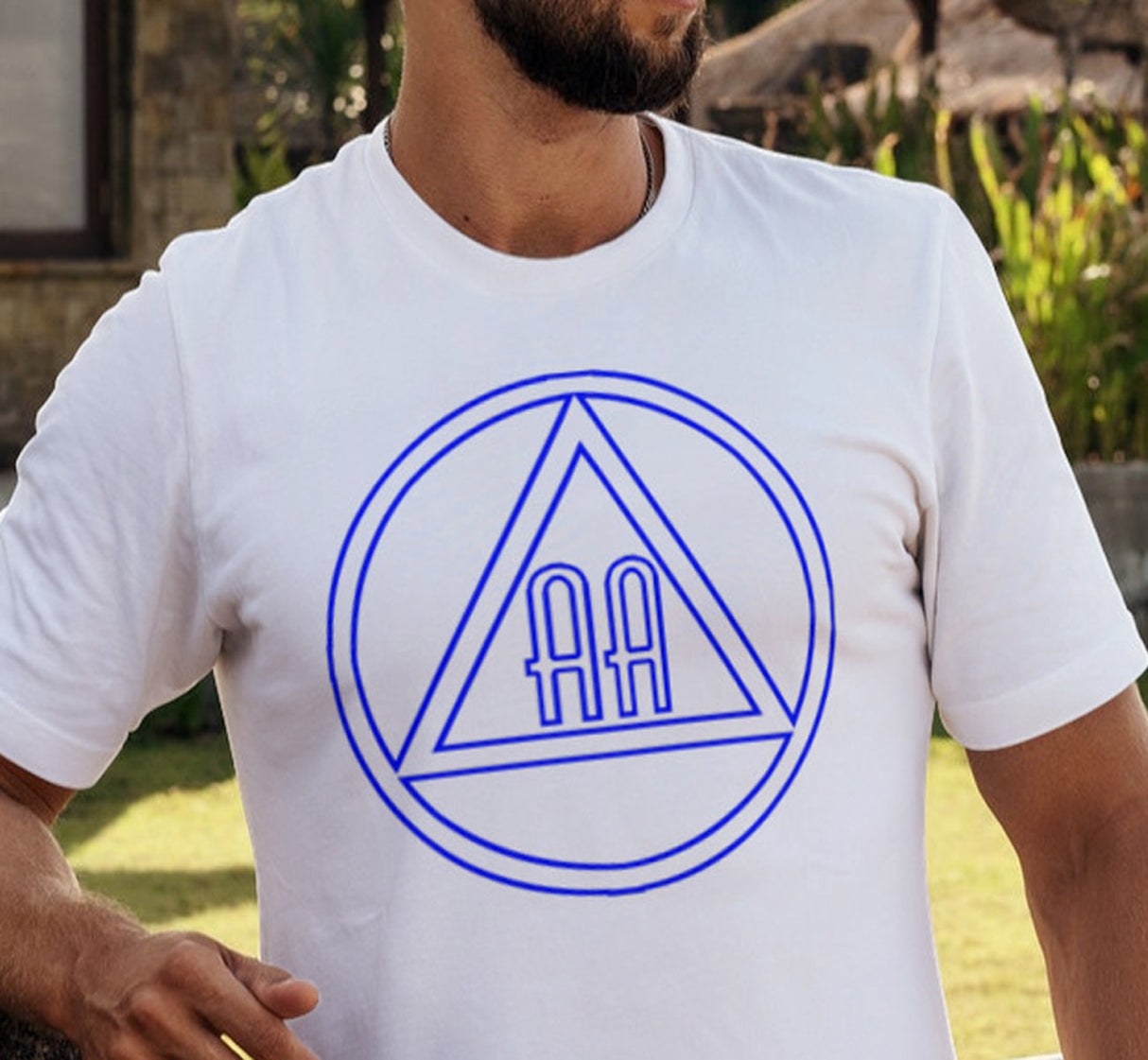 AA 10 inch Blue Outline Tee